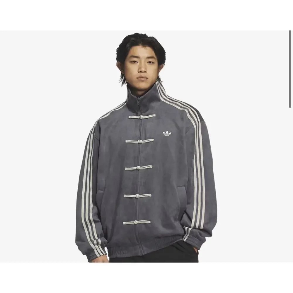 NWT Adidas Chinese New Year Jacket Coat Ash Grey Gray Oversized Unisex 2XS
